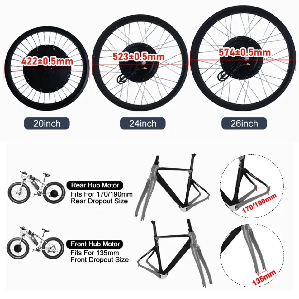 Kit di conversione per bici da - Fat Tire Ebike Conversion Kit 2000W recensione e prezzo